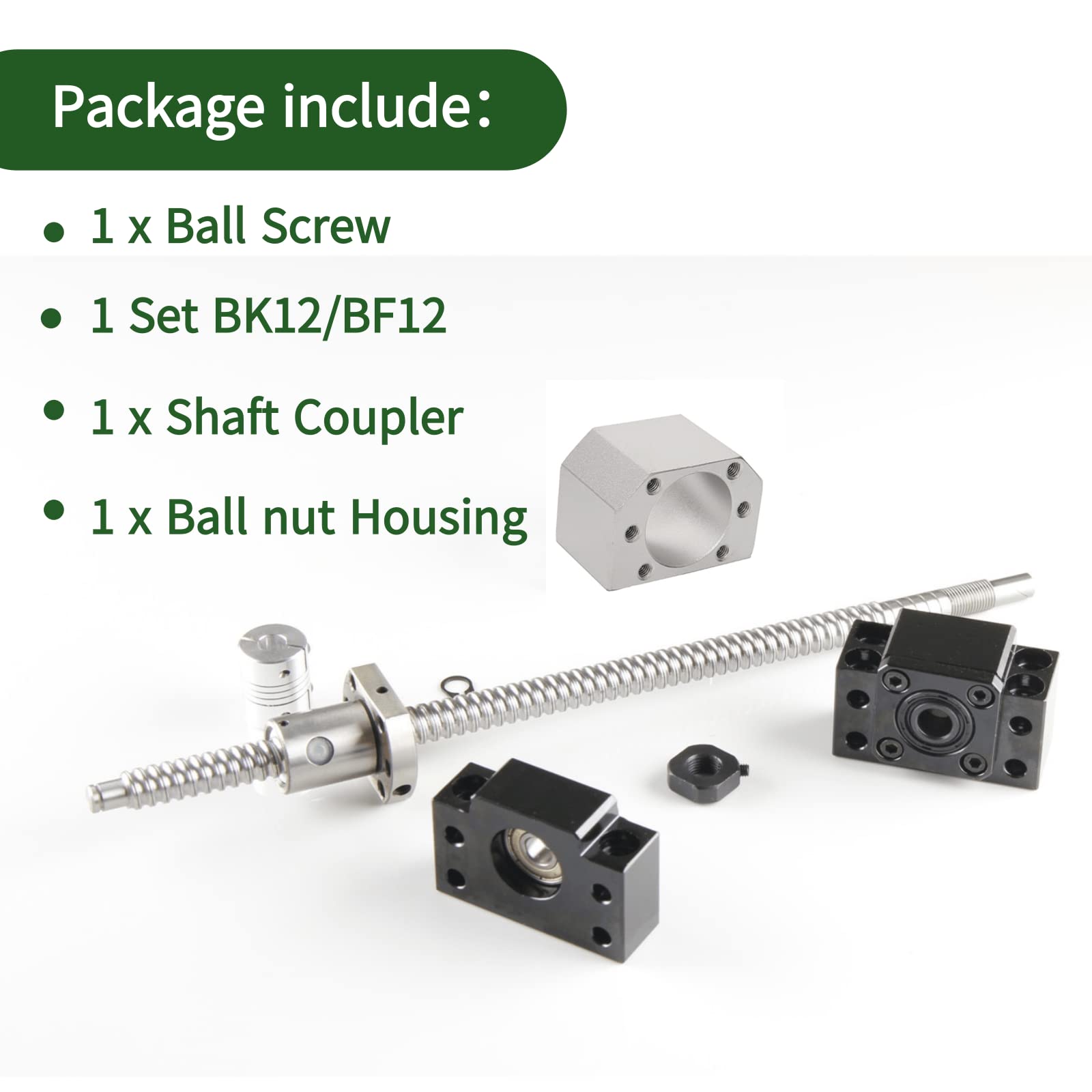 Ball Screw Kit SFU1605-900mm/35.433inch, Ball Screws + BK/BF End Support + Ball nut Housing + Shaft Coupler, for CNC Machine DIY(Diameter 16mm Lead 5mm) — Amazon image 3