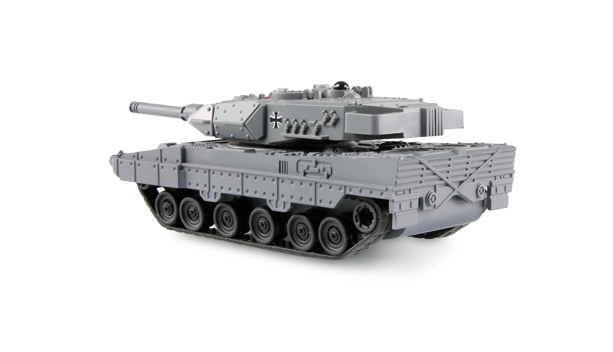 Amewi RC Leopard II - Minitanque con función de batería por Infrarrojos (Mando a Distancia, 1:72, niños a Partir de 8 años), Color Gris