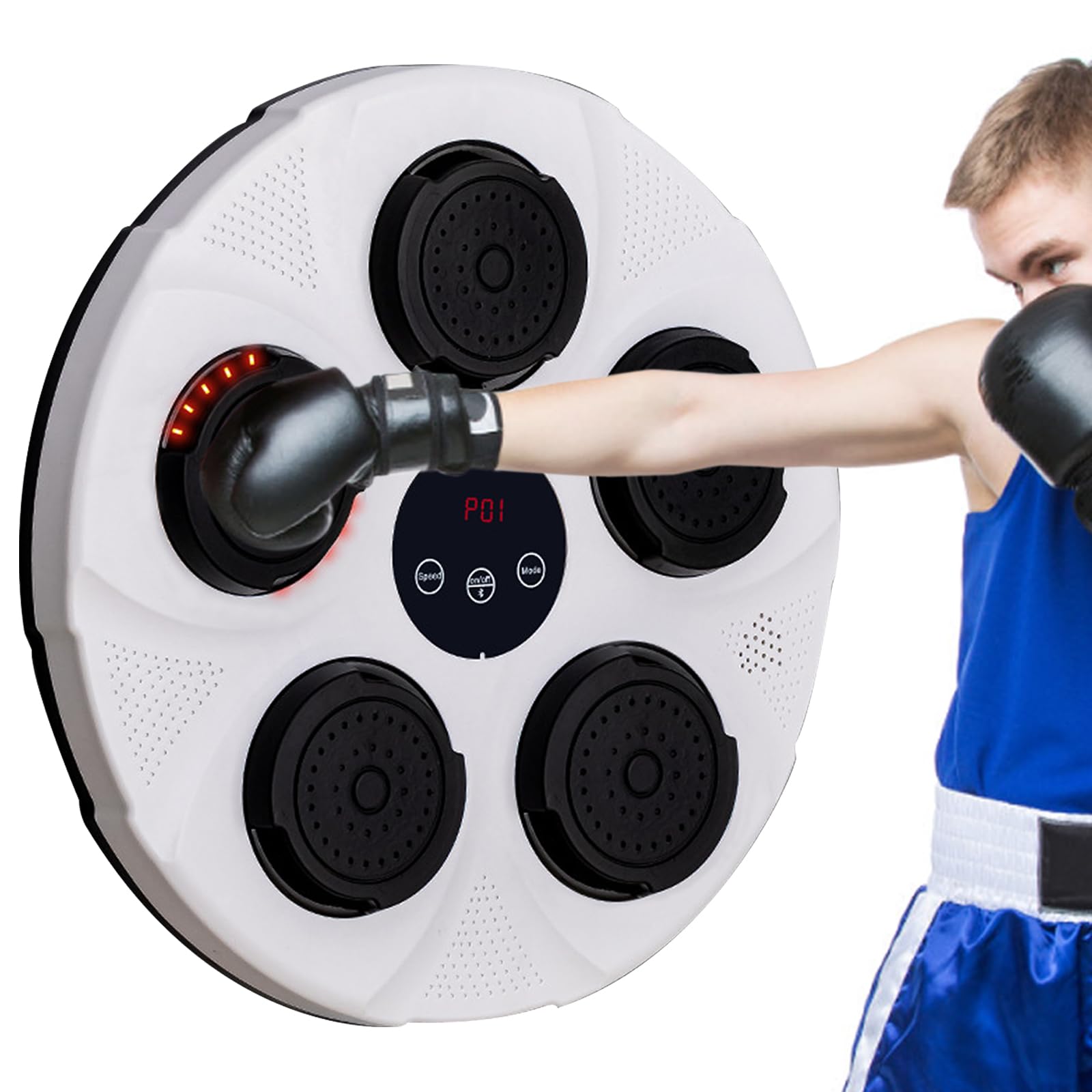 MeYuxg Music Boxing Machine, Box Musicale con Guantoni, Bluetooth da Parete, Macchina Elettronica a LED, Attrezzature per Formazione Bambini (Nero MeYuxg Music Boxing Machine, Box Musicale con Guantoni, Bluetooth da Parete, Macchina Elettronica a LED, Attrezzature per Formazione Bambini (Nero