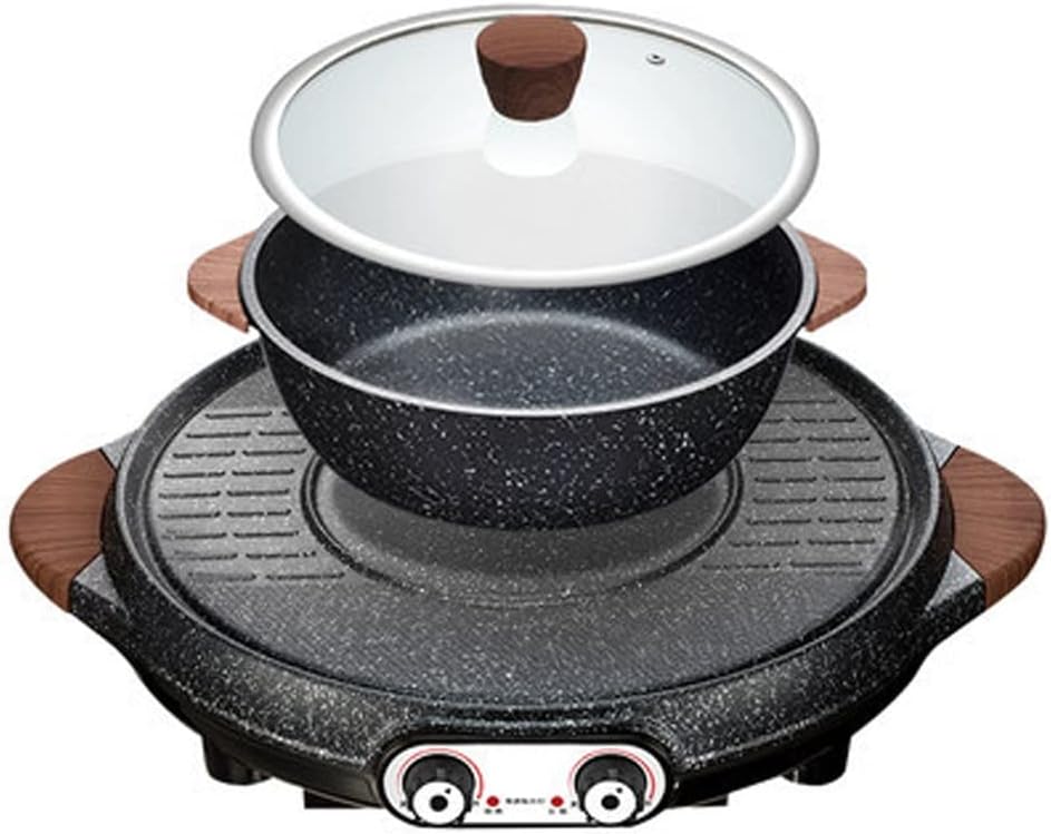 YYDS Hot Pot Multifunctional Medical Stone-shabu Roasting Pot Household Separate Electric Grill Hot Pot Shabu-shabu Grilled One-Piece Pot Electric Grill (Color : Single Pot)
