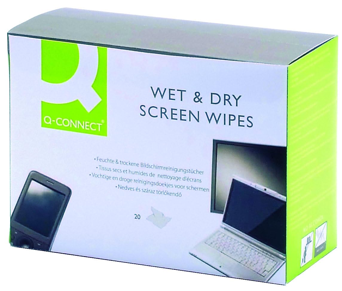 Q-Connect Wet and Dry Wipes (20 Pack)
