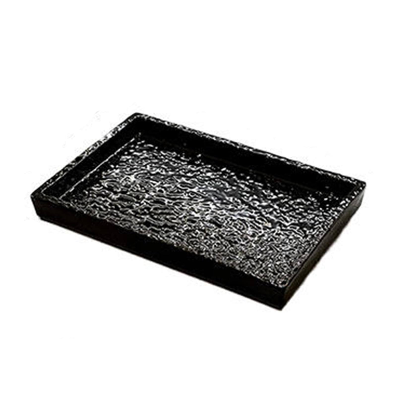 Ceramic Tray,Rectangular Black Storage,Toiletries Box,Suitable for Hotels and Bathrooms(33.6x12.5x3cm)