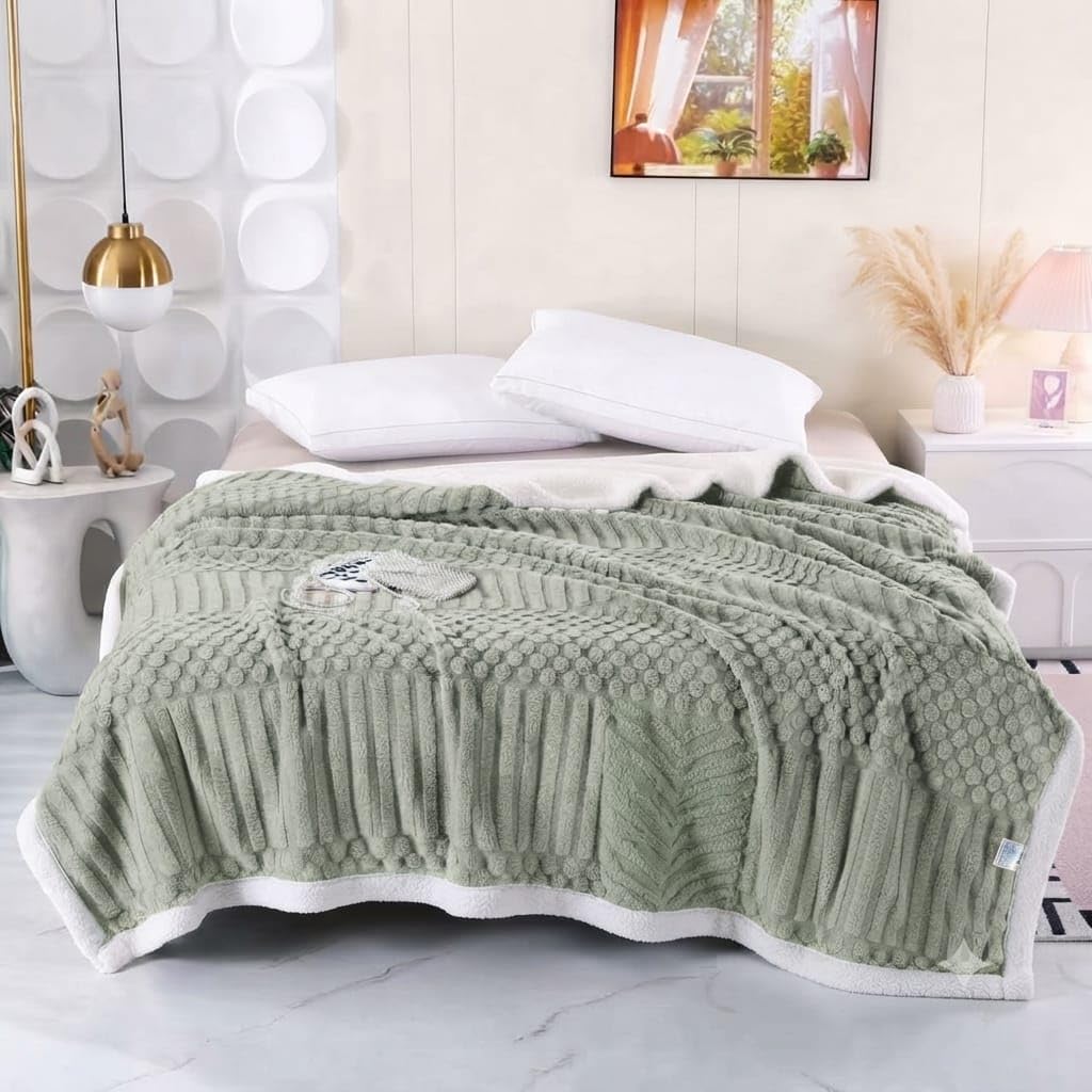 Super Soft Velvet Sherpa Blanket - King Size -2
