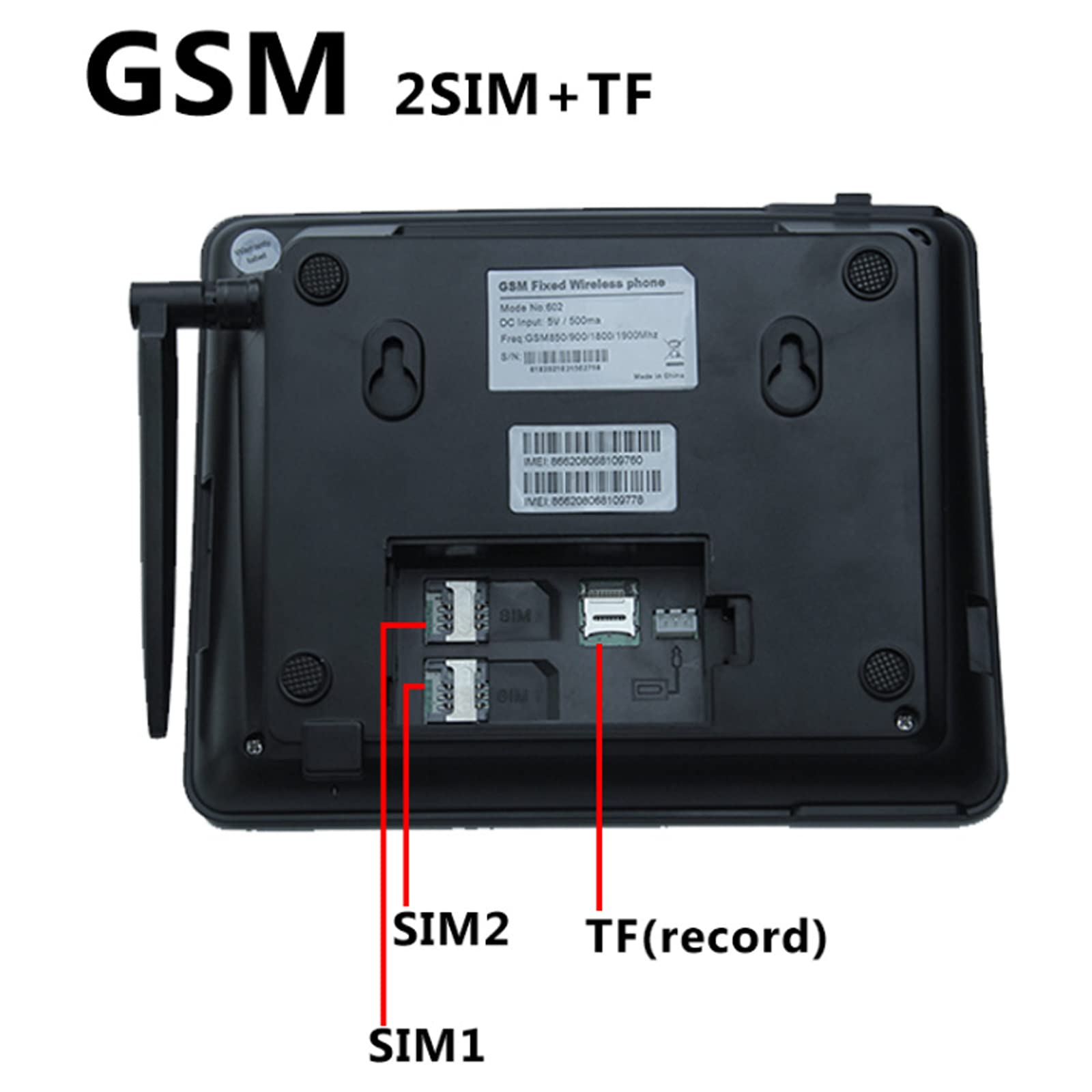 IBOWZ Telefono Fisso Telefono Fisso Wireless gsm Quad Band Wireless,con visualizzazione della Data dell'ora dell'ID chiamante,Doppia SIM,Supporto multilingue,per telefoni fissi dell'hotel,Ufficio
