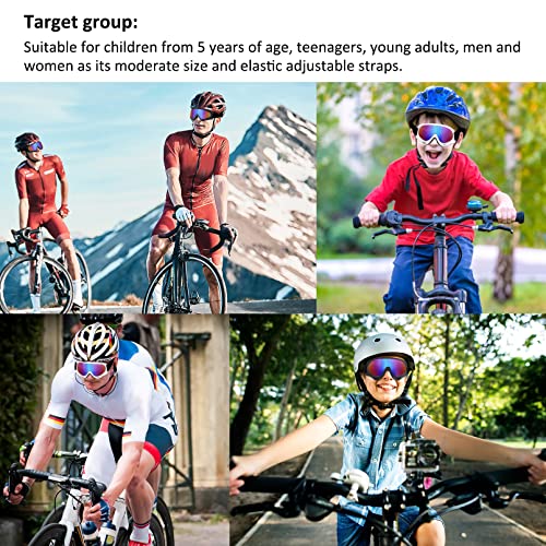 Motorcycle Goggles Kids, 2 Pack Dirt Bike Atv Motocross Goggles Ski Goggles, Off Road Riding Goggles For Child, Anti-Uv Dust Airsoft Glasses For Men Women Youth Adults (White+Black Frame/Color Lens) #TOP6