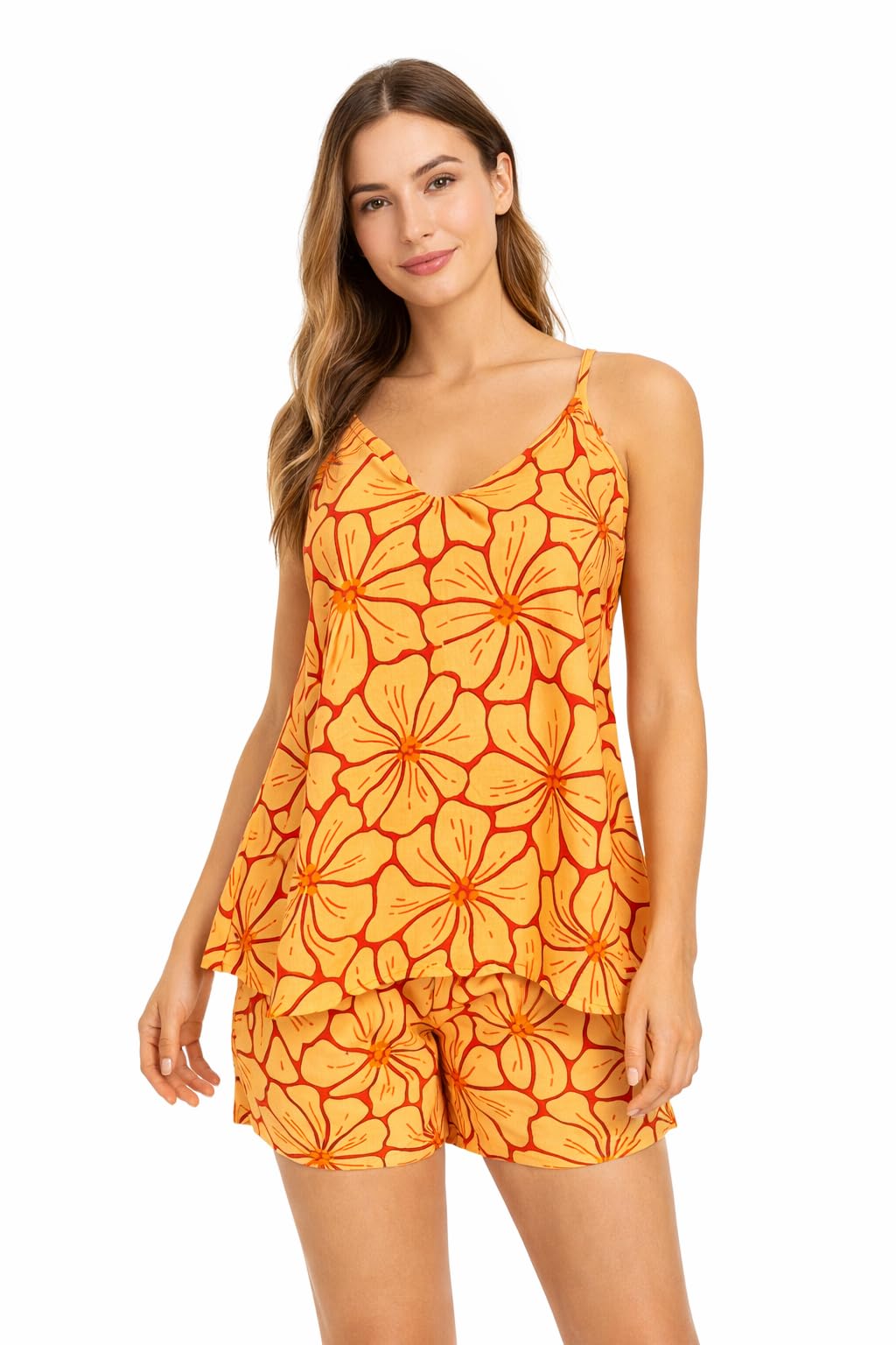 jaipur hand block Women’s Pure Cotton Floral Beach set| camisole Top & Shorts Set | Summer Wear | Loungewear | Trendy Vacation Outfit-picture-49