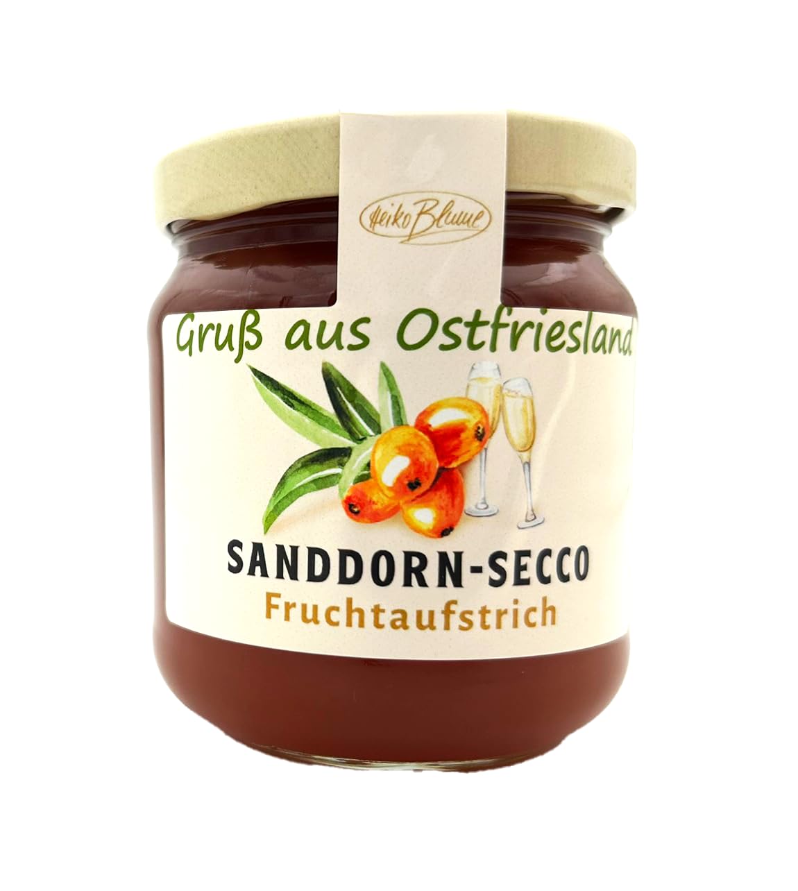 Heiko Blume Sanddorn-Secco Fruchtaufstrich 250g Premium Spezialität mit Prosecco