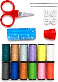 Kit de Costura Completo Portátil 21 Peças com Agulhas Linhas Tesoura Fita Métrica e Dedal Ideal para Viagens e Reparos Rápidos