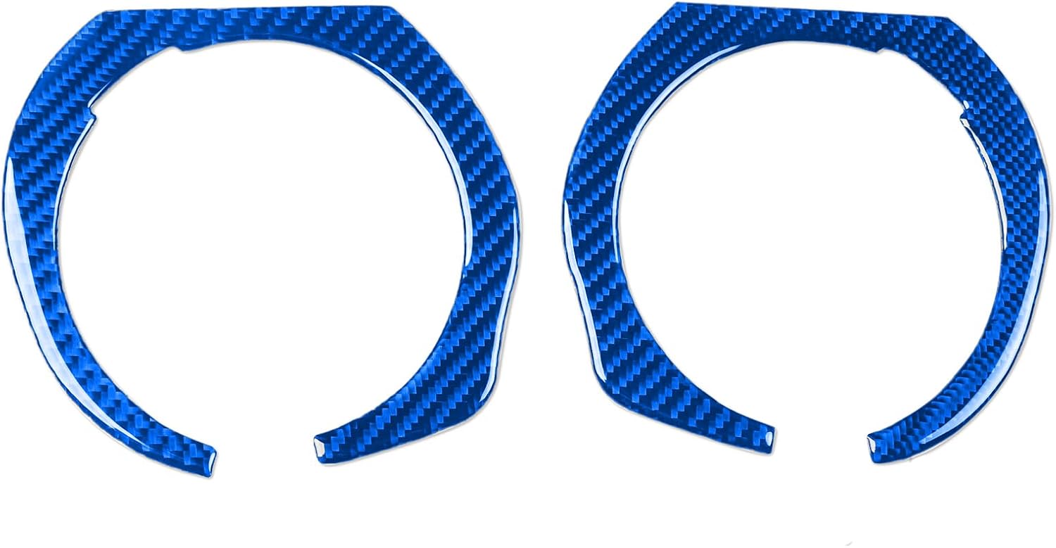 New Dark Blue Carbon Fiber Accessories Car Center Dash A/C Outlet Air Vent Frame Cover Interior Trim Sticker Decal Compatible with Chevrolet Blazer 2019-2025 2020 2021 2022 2023 2024 2PCs