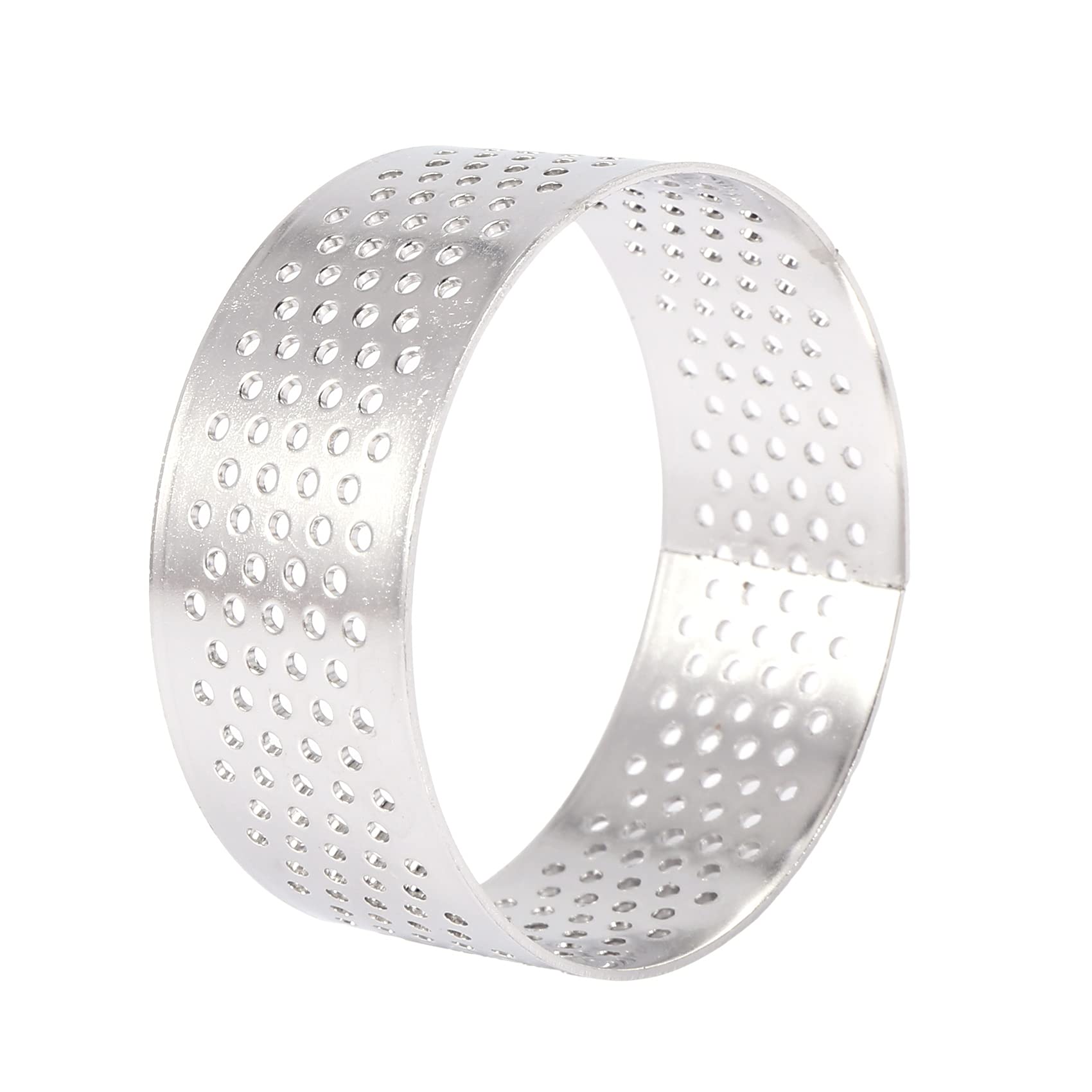 Hausdec - 10 Anelli Rotondi Per Torta In Acciaio Inox, 5 Cm, Perforati E Resistenti Al Calore