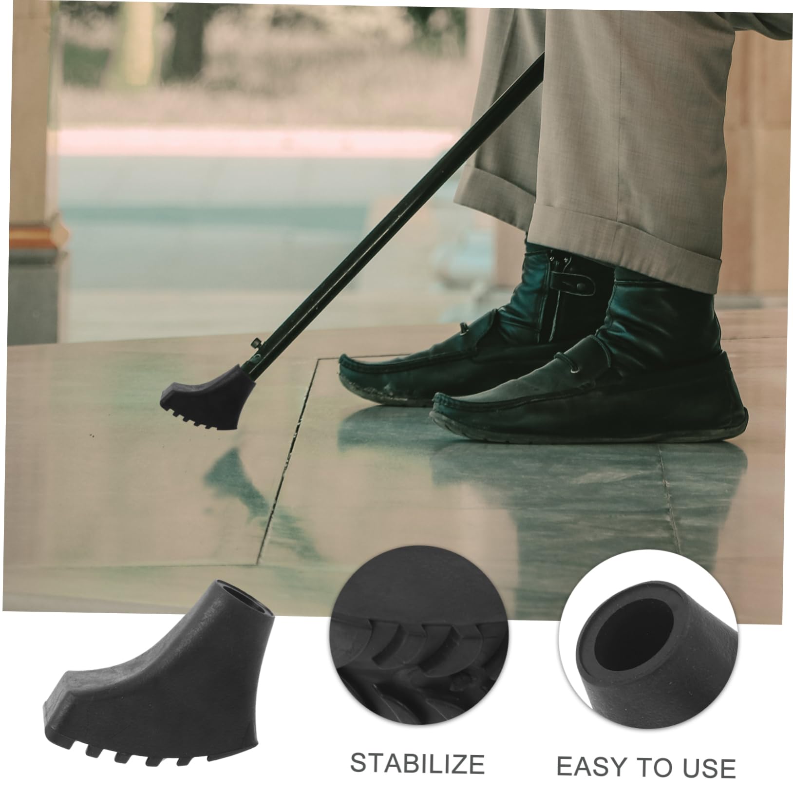 Didiseaon 4pcs Hiking Cane Tip Climbing Cane Foot Rubber Black Rubber Tips for Walking Sticks Small Rubber Cane Tips