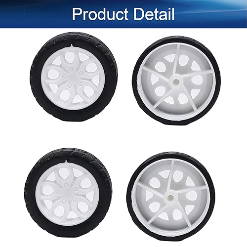 Miniatura 4 de Yinpecly Rueda de coche RC de 1.181 in de diámetro llantas de plástico y neumáticos de goma RC Drift Cars Juego de neumáticos para bricolaje RC
