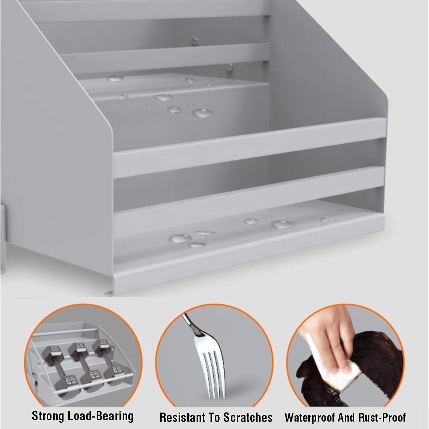 Pull-Out Cabinet Organizer Pull-Down Shelves,2-Tier Wall Shelf Spice Rack,Space Saving for Home Wall Cabinet Storage