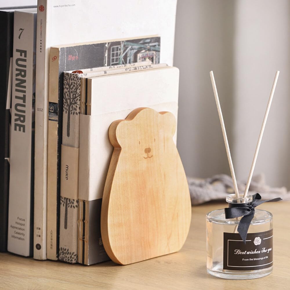 Sujetalibros de Madera de Haya 12x15 cm Antideslizantes para Estantes