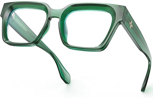 VISOONE Fashion Large Square Chunky Frame Blue Light Blocking Glasses Women Men Oversized Thick Eyelasses Colorado