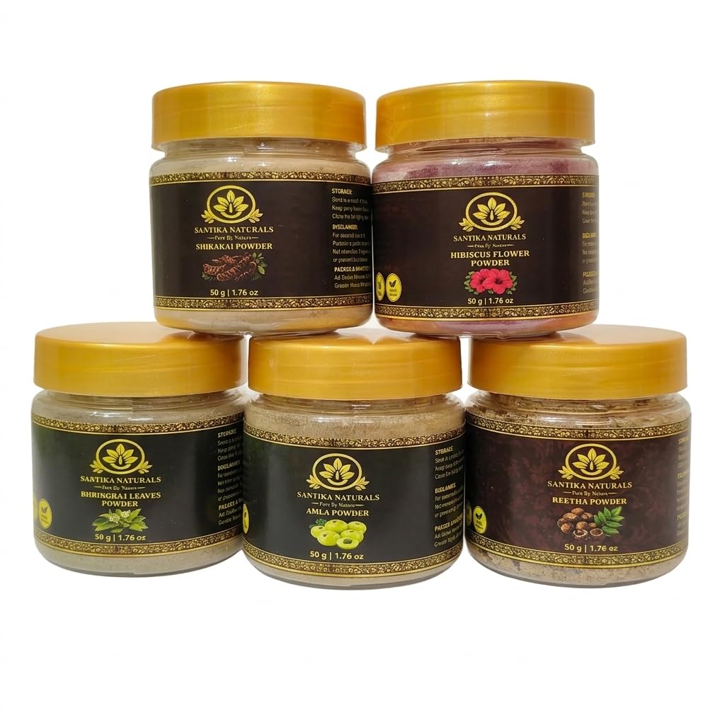 Amla Reetha Shikakai Bhringraj & Hibiscus Powder | Natural Hair Care Powder for Hair Growth, Dandruff Control & Scalp Nourishment (250gm)-image-41