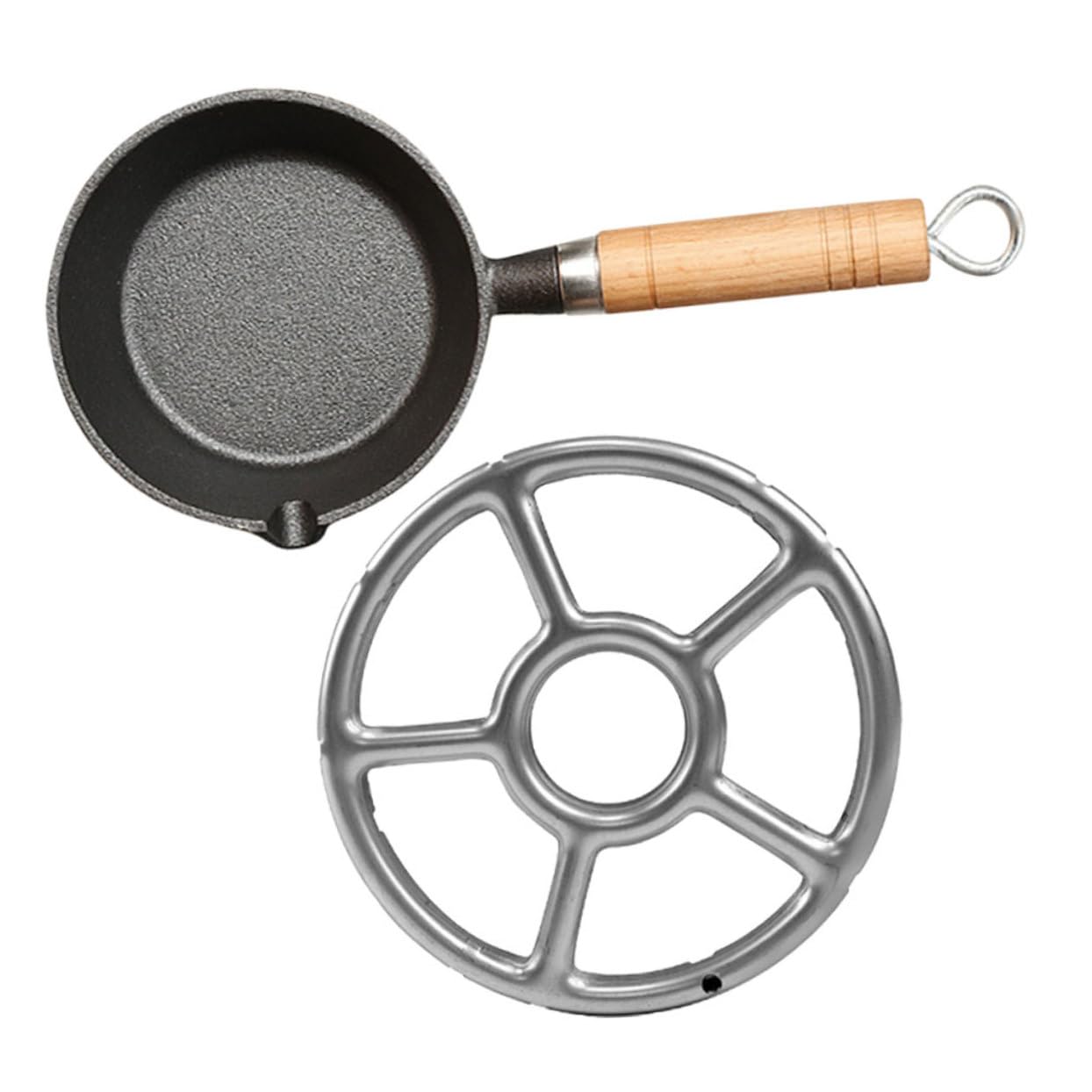 Mini poêle en fonte avec poignée ergonomique poêle compacte omelette
