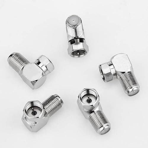 Miniatura 6 de Conector de cable plano, paquete de 20 conectores de cable coaxial de ángulo recto macho a hembra, adaptador coaxial RG6 de 90 grados para TV