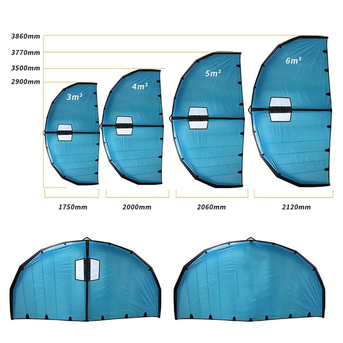 Cometa De Ala De Aluminio, Cometa De Kitesurf De Ala Inflable De Mano For Surf En La Nieve, Surf De Esquí Y Tiene Una Mochila, Correa De Surf Y Kit De Reparación, For Adultos Y Niños(Withoutwindow,3m²