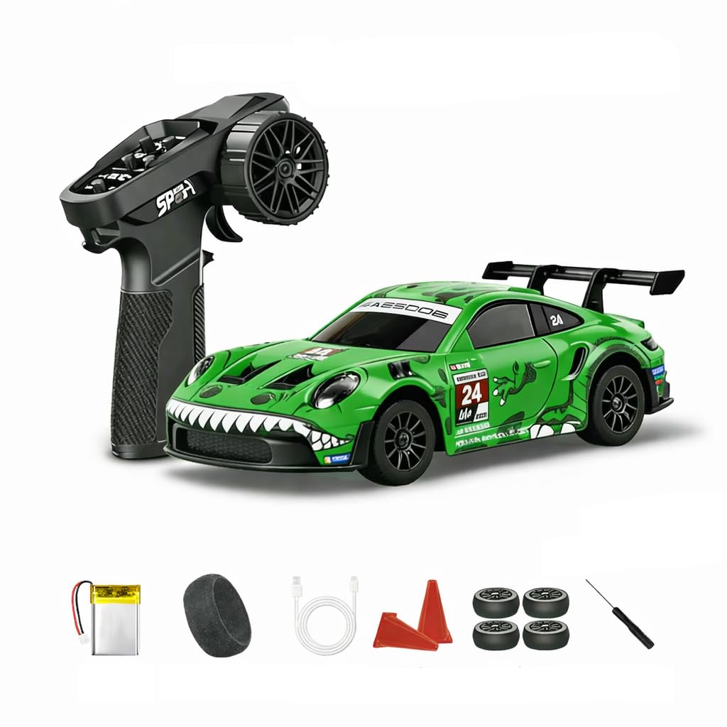 1/43 Scale RC Drift Race Car 4WD Ready to Go Mini Remote Control Car High Speed Model (1.43 RC Drift RAXY Roxy-Green)-image-31