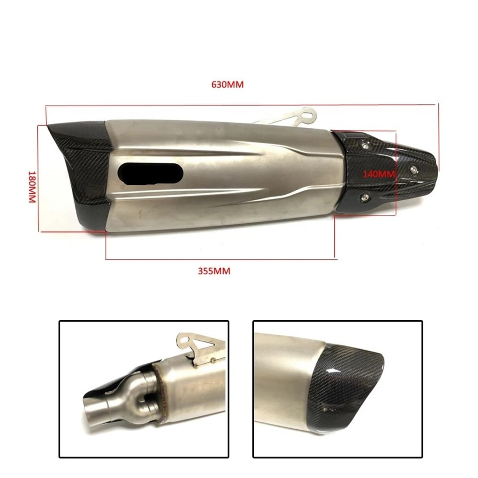 Titan-Motorradauspuffanlage Für R1250ADV, R1250RT, R1250RS, R1250R, R1250GS (Komplettanlage, Ab 2019), 51-mm-Endschalldämpfer(R1250GS-1)