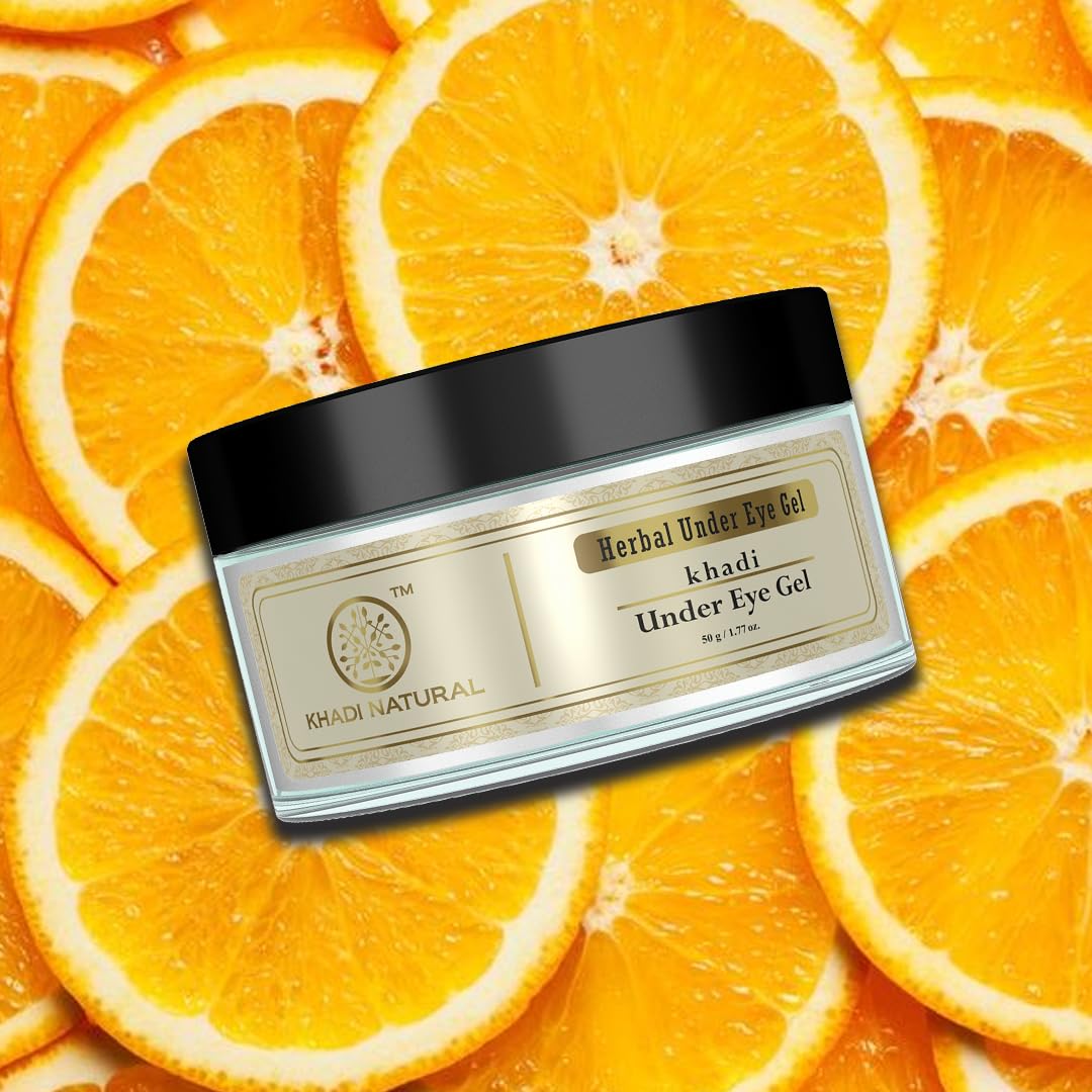 Khadi Natural Under Eye Gel| Reduces Dark Circles, Puffiness, Fine Lines & Wrinkles| Rejuvenate tired eyes| Makes under eyer firmer| Suits all Skin Types| 50gm 3