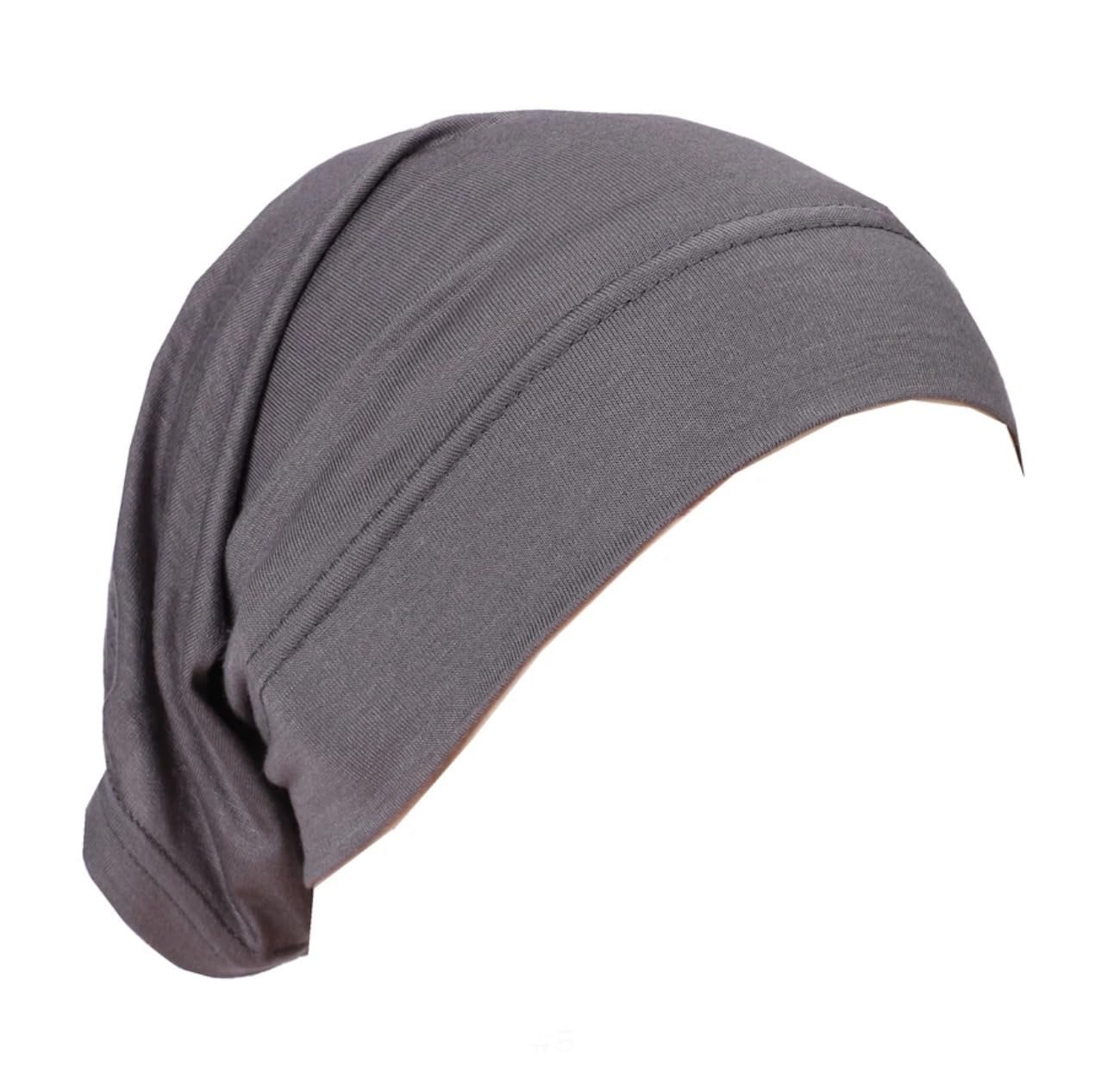 AREESHA Tube Bonnet Under Hijab Cap Stretchable Underscarf Inner Under scarves Muslim Islamic Turban Head wraps Women (Grey)