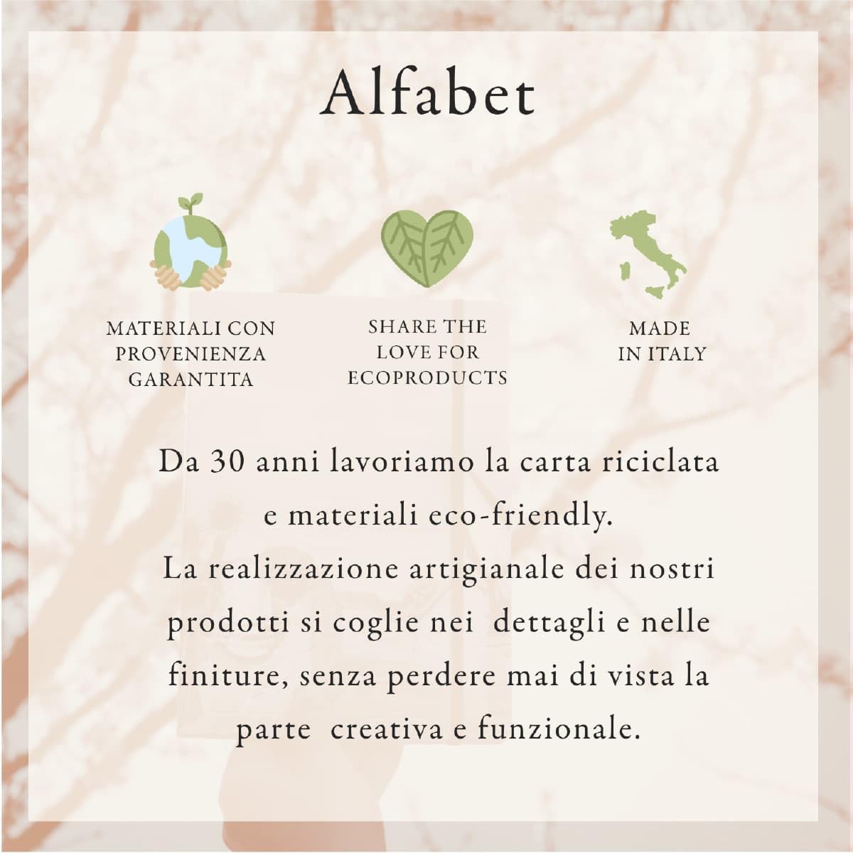 ALFABET - Ricettario Ad Anelli Da Scrivere, Scatola Regalo, Artigianale Italiano, Con Schede Tematiche, Carta Ecologica Stampata, Idea Regalo Per La Mamma, Per La Nonna, Per La Suocera, Cipria