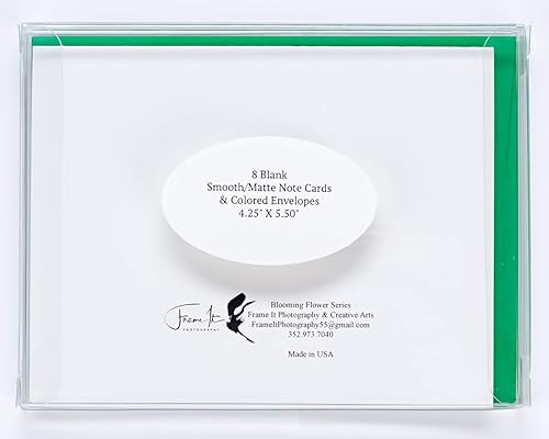 Miniatura 155 de Blooming Flowers – Orquídea Phalaenopsis – Tarjetas fotográficas de alta gama, pesadas y suaves, 8 con 10 sobres de colores, juego en caja