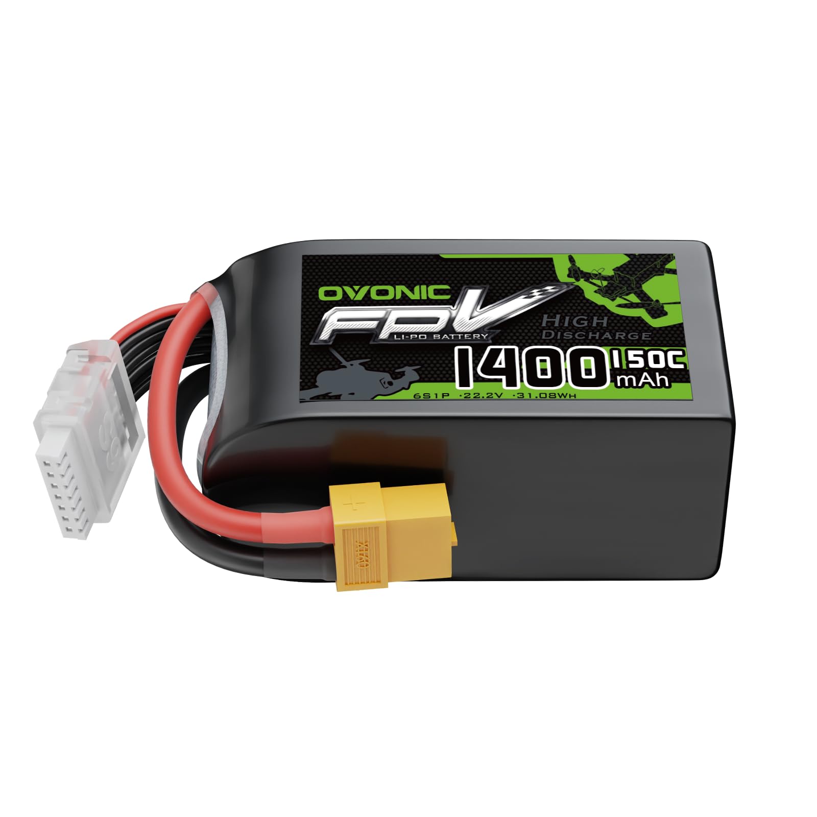OVONIC 22.2V 150C 1400mAh 6S Lipo Battery with XT60 Plug