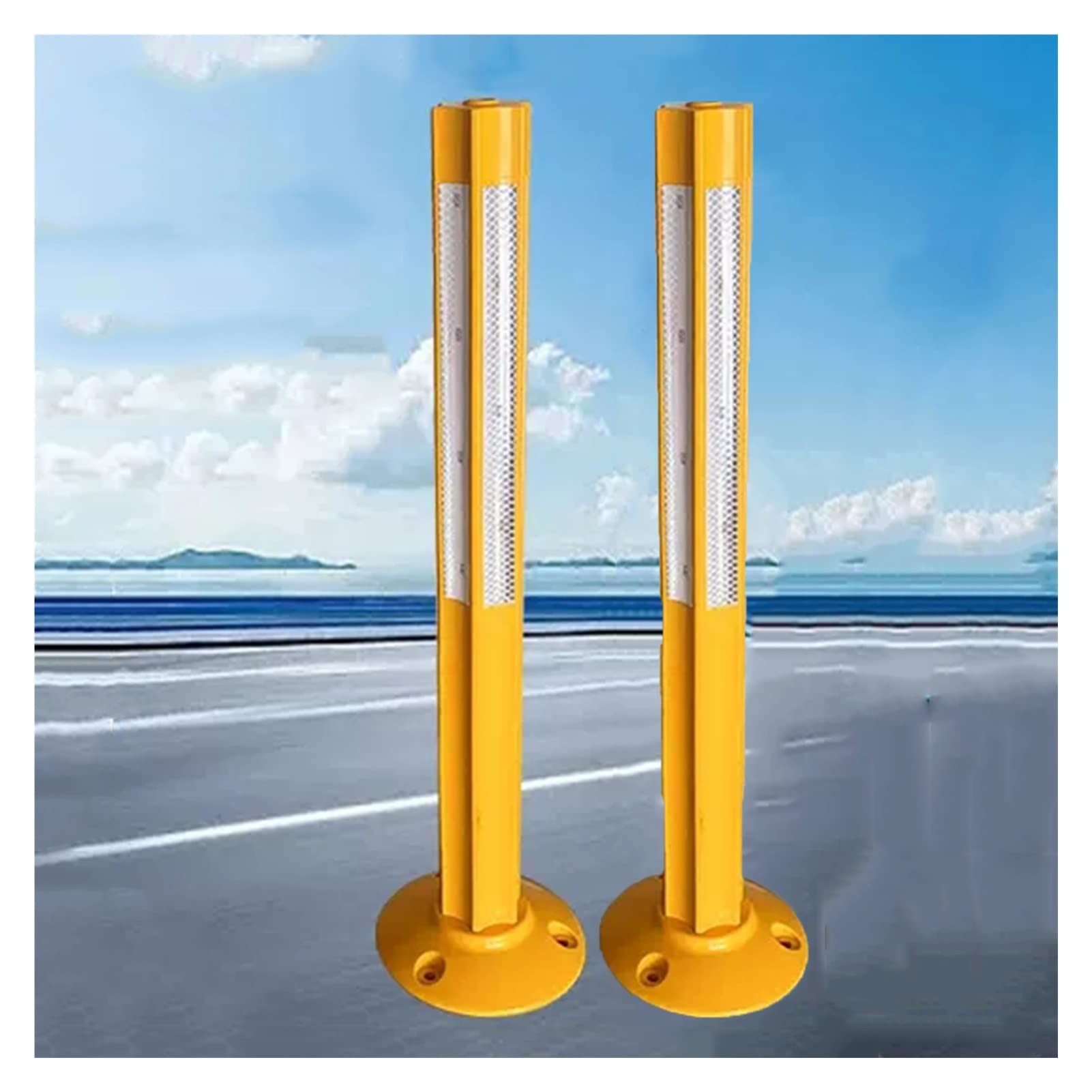WDSOPK Traffic Cones, Safety Cones, 2pcs Reflective Bollards for Driveway, Plastic Delidelineator Post for Parking Crowd Control Street Stanchion Road Cones （B）