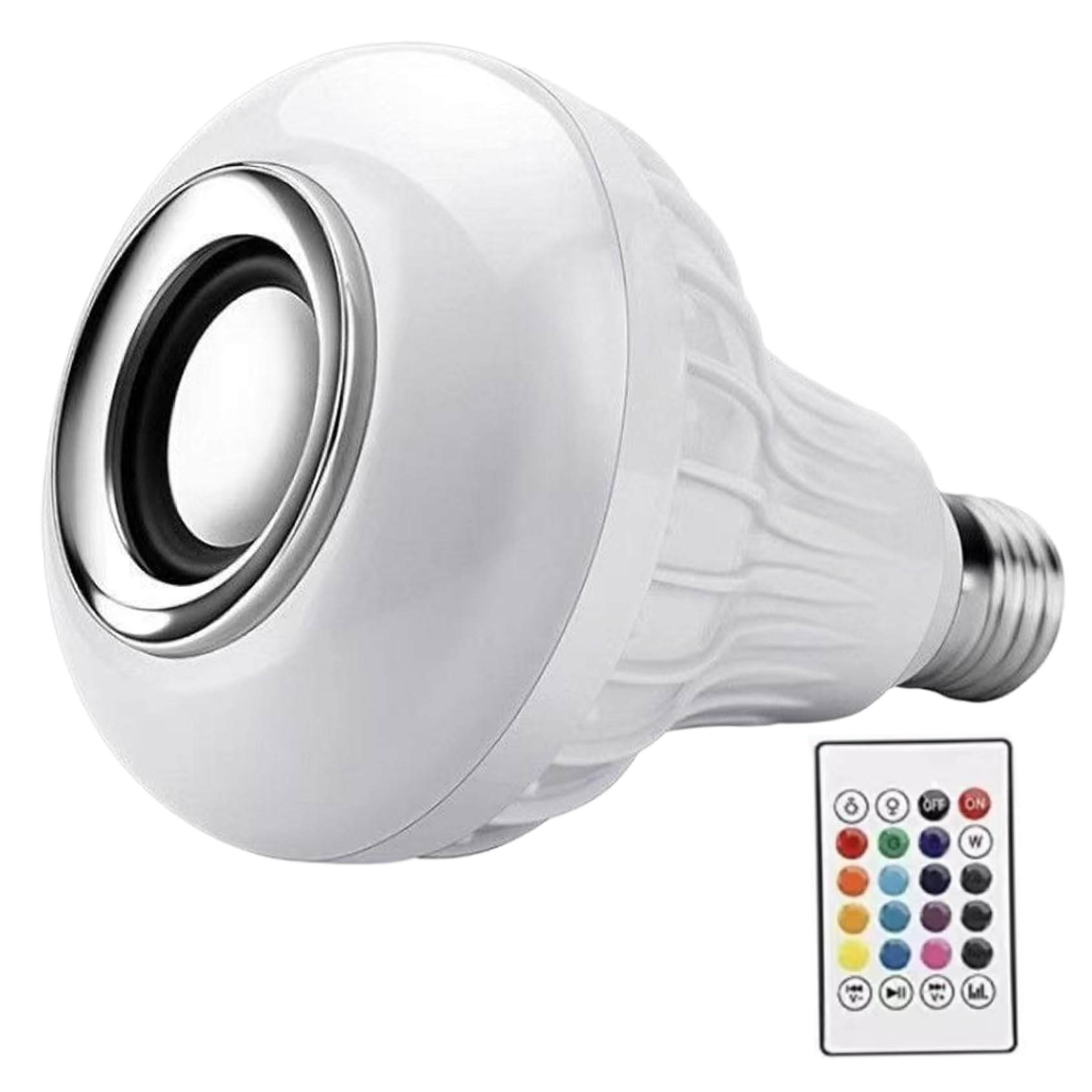 MOUNTTU LED Light Bulb E27 Remote Control RGB Color Changing Light Bulb with Wireless Connection & Built-in Speaker for Living Room, Bedroom Remote Control Bulbs RGB Bulbs
