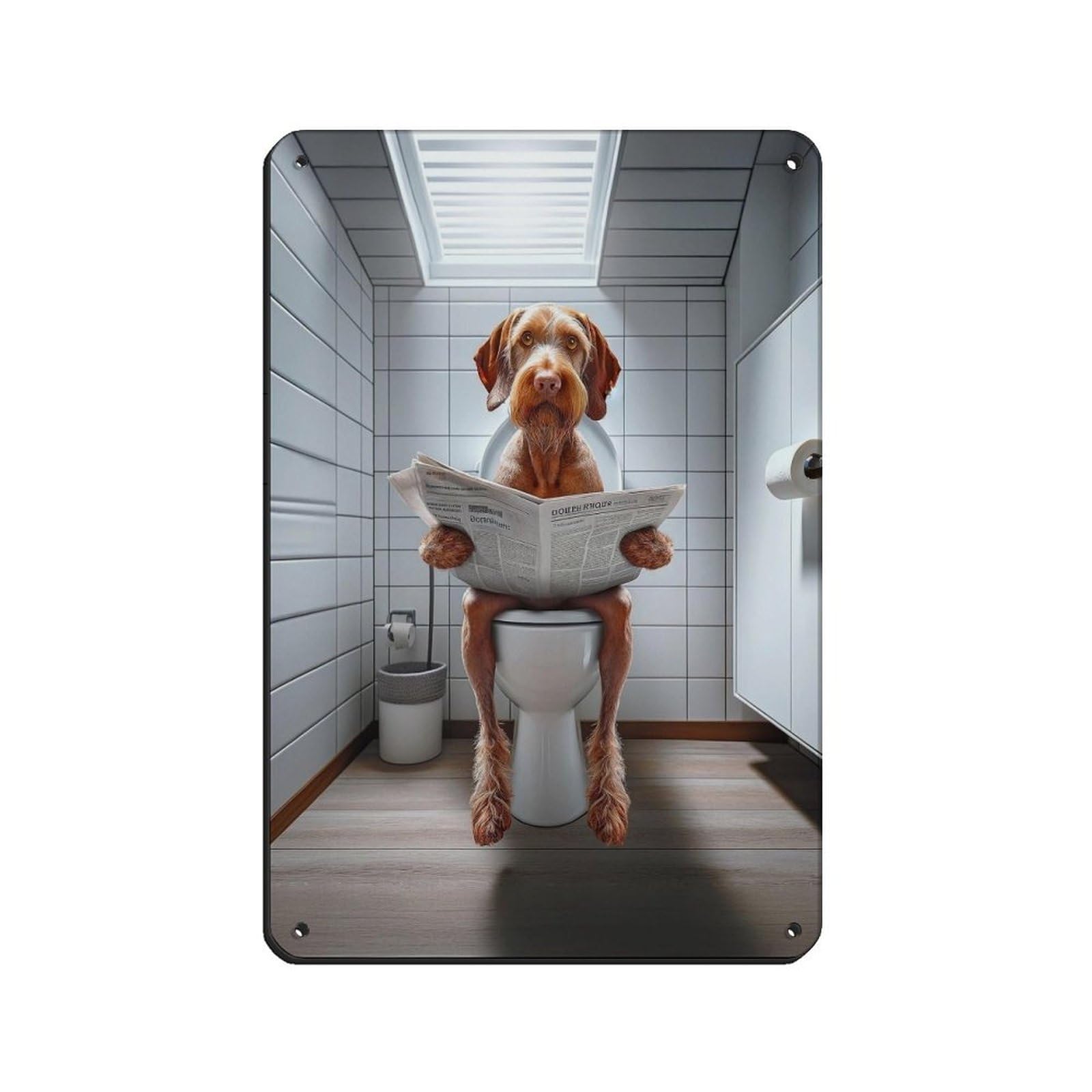 Lxwnze 20L X 30W Cm Wirehaired Vizsla, Funny Bathroom Decor Retro Poster Metal Tin Sign Chic Art Retro Iron Painting Bar People Cave Cafe Family Garage Poster Wall Decoration 8X12inch(20X30cm)