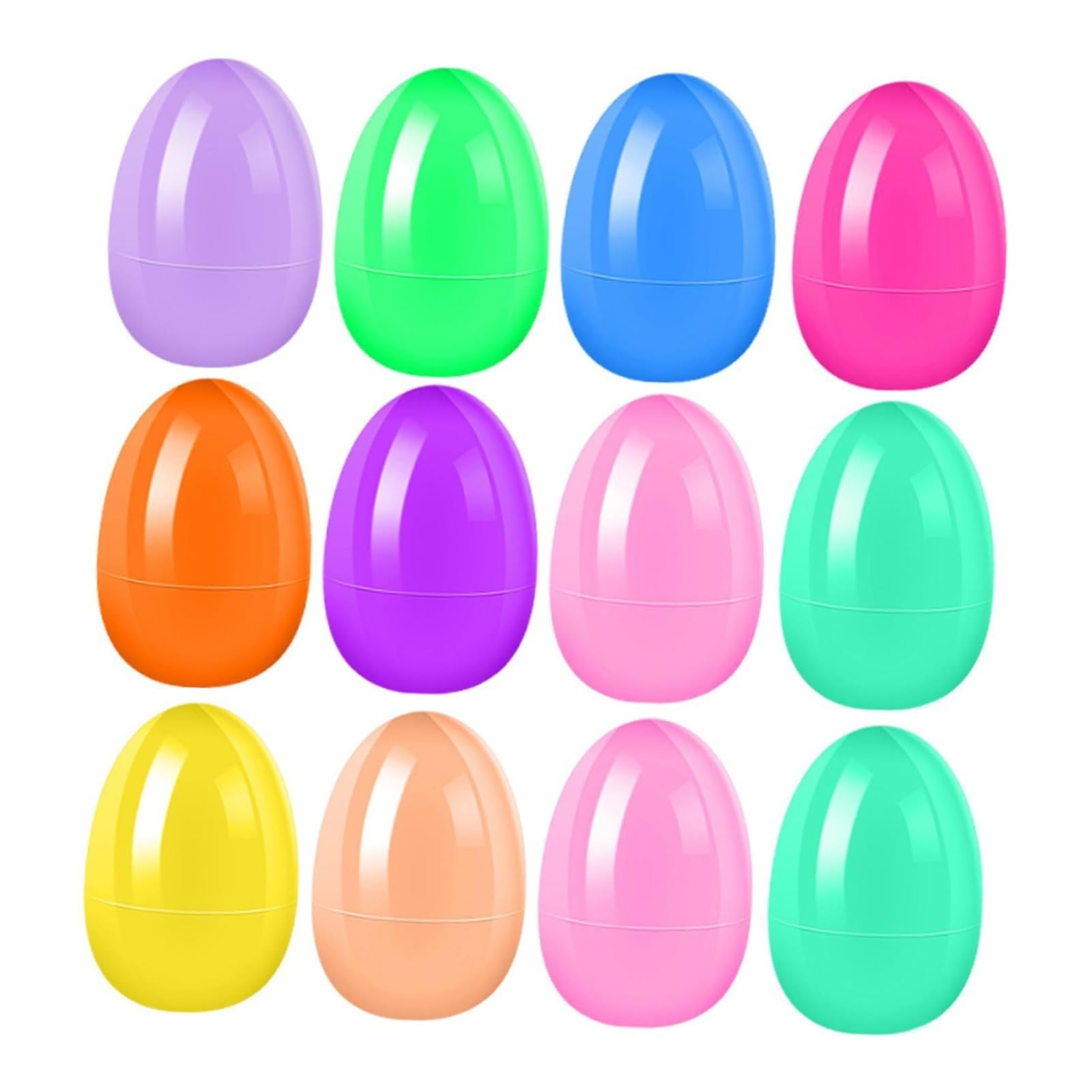 ZYAYNG 24pcs Plastic Fillable Easter Eggs Vivid Decor Goodie Bag Fillers for Spring Hunt Classroom Prizes For Easter