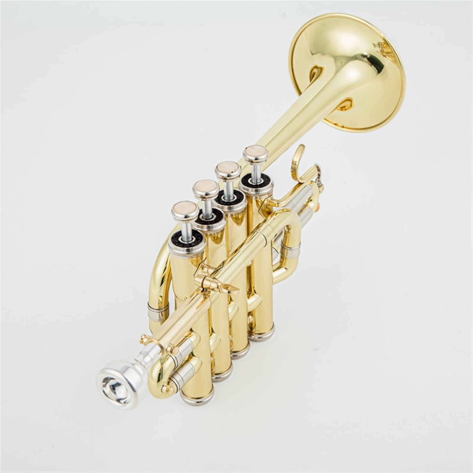 Studentische Blechblasinstrumente Professionelle Trompete B-Trompete Messing Gold Silber Lackoberfläche Trompete (Color : Gold)