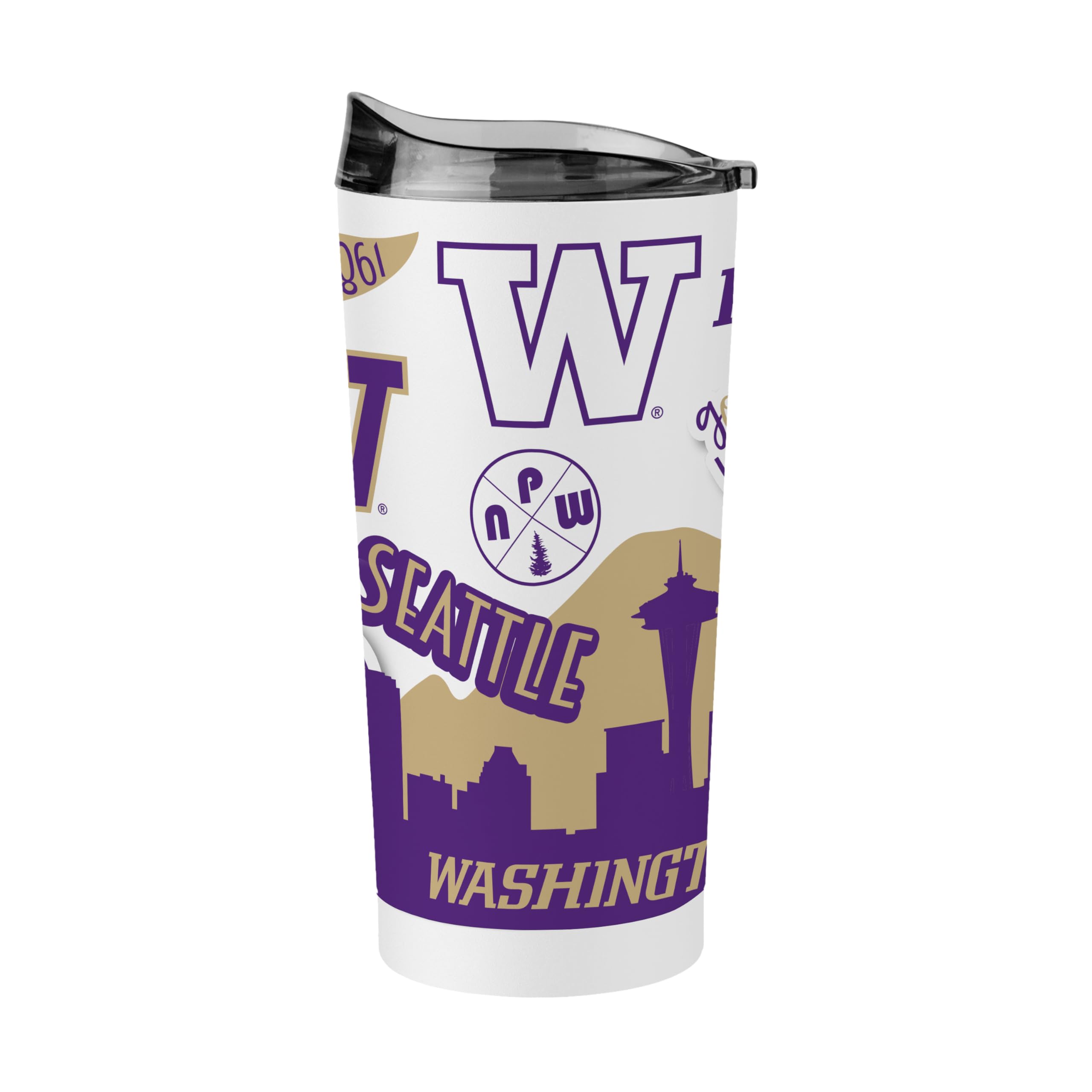 Logo Brands NCAA Native Icons 20 oz Stainless Steel Tumbler – Double Wall Vacuum Insulated
