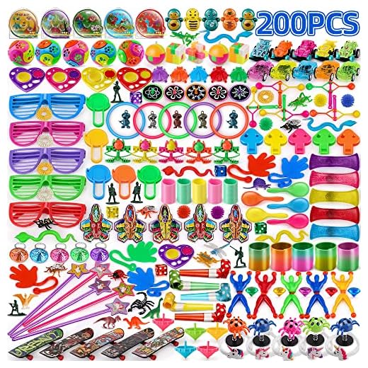 nicknack Party Kindergeburtstag Gastgeschenke Mitgebsel Set, 200 Stück Kleine Goodies Pinata Geburtstag Spiele Spielzeug Give Aways Partygeschenk-Packs mit mehreren Elementen für Kinder