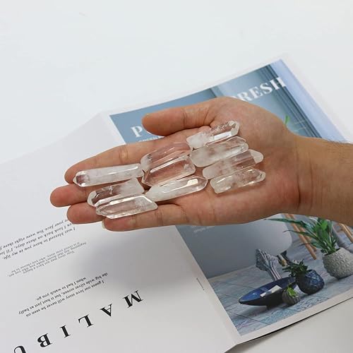 Miniatura 7 de 10 paquetes de cristales de cuarzo transparente naturales pulidos brasileños, cristales y piedras curativas de cuarzo a granel para Wicca, Reiki,