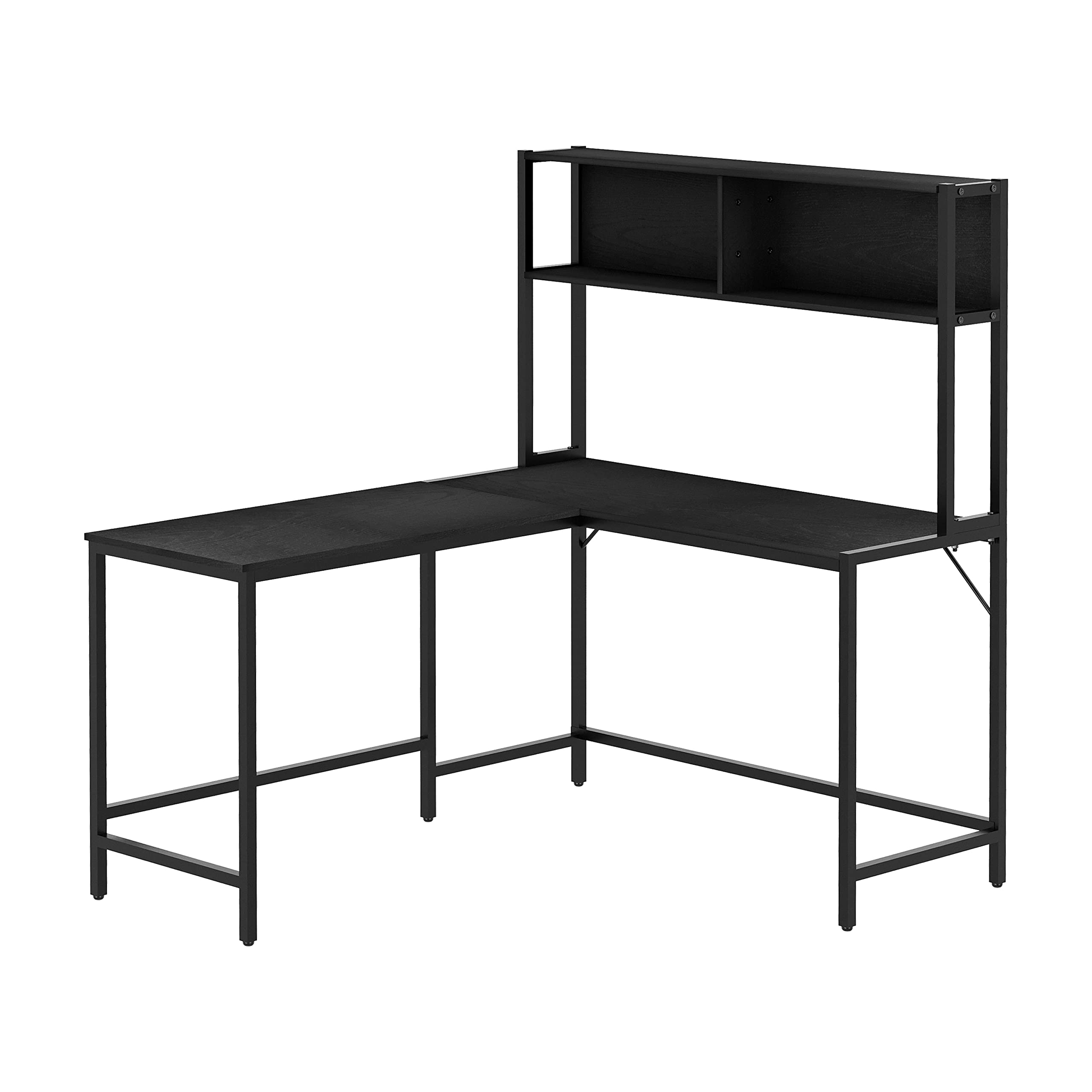 Buy Office LShaped Computer Desk with Overhead Bookshelf, Two