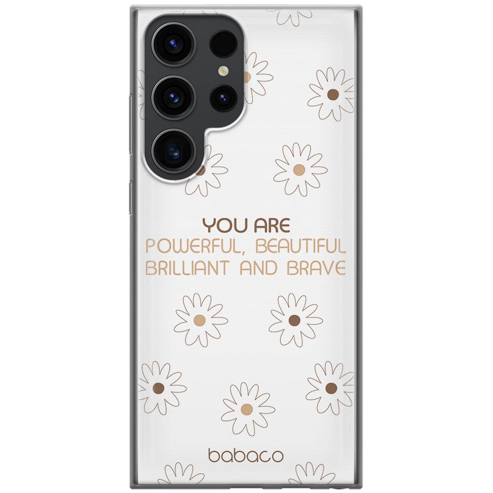 ERT GROUP mobile phone case for Samsung S23 ULTRA original and officially Licensed Babaco pattern Positive vibes 003 optimally adapted to the shape of the mobile phone, partially transparent