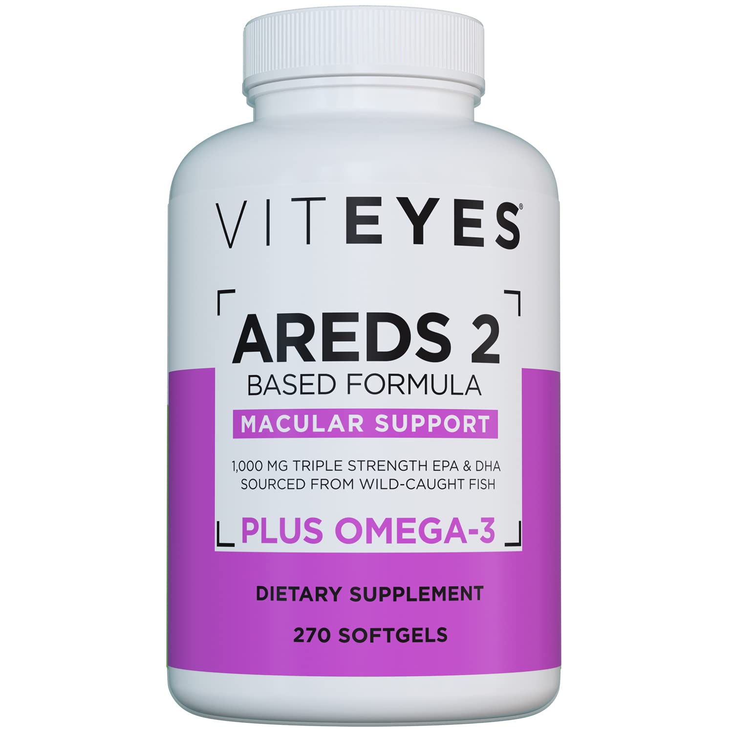 ViteyesAREDS 2 + Omega-3 Macular Health Formula Softgels, Triple Strength Omega-3 (650 mg EPA, 350 mg DHA), Eye Health Vitamin, Vision Supplement, 270 Softgels