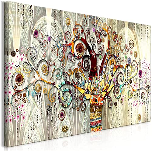 Nebwe Wunderschönes Bild 60 x 120 cm, rahmenloser Lebensbaum von Gustav Klimt, Landschaft, skandinavisches Wandbild, modernes Wandbild auf Leinwand