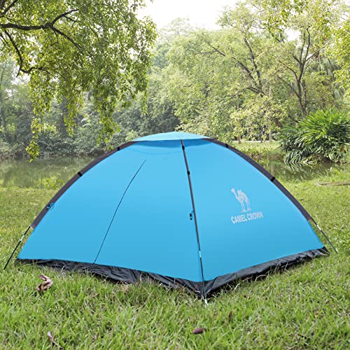 Camel 2 Person Tent, Waterproof,Spacious, Lightweight Portable Backpacking Tent For Outdoor Camping/Hiking (Blue) #TOP4