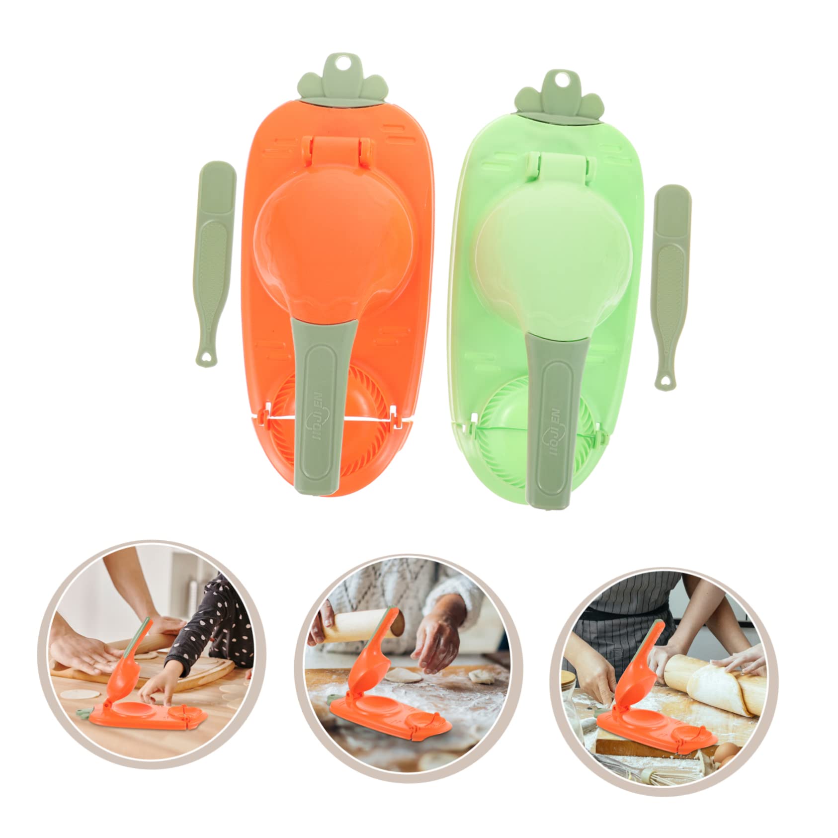 COLLBATH 2Pcs Dumpling Maker Press Kitchen Gadget for Easy Dumpling Wrappers Manual Dough Maker for Home Cooking Shells