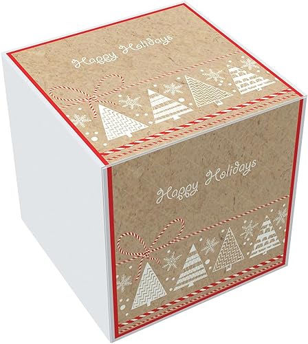Caja de regalo Kati Craft Árbol de Navidad de 7 pulgadas | Fácil de montar y reutilizable | No requiere pegamento | Incluye papel de seda, tarjeta