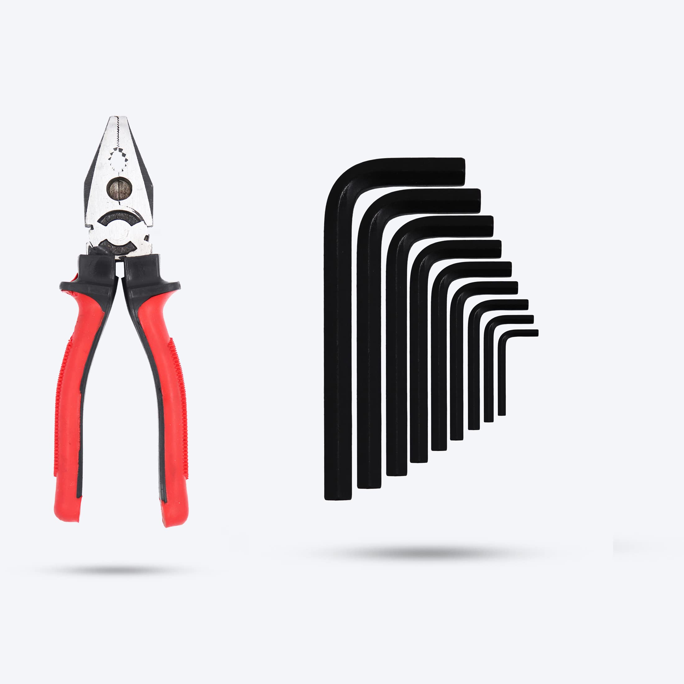 Walkers WKCB167M1 9 Pieces Full Hex Allen Key Kit Bolt Spanner Goti Wrench L Shape Repair Tool Set with 8" inch Plier for Bike/Bicycle/Cycle/Guitar Allen Key Set