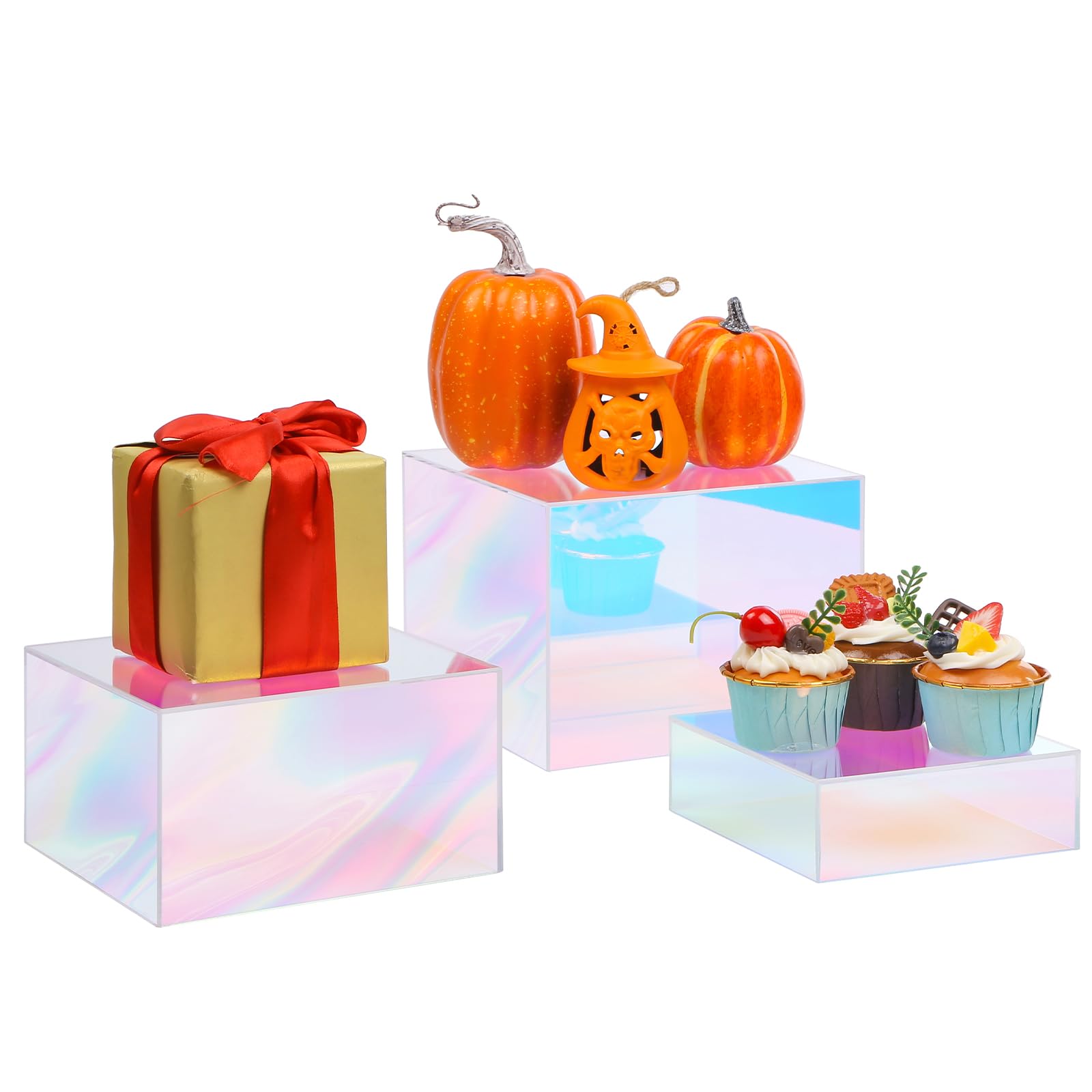 Amazon.com: Iridescent Risers Display Stands, 3 Pack Buffet Riser ...