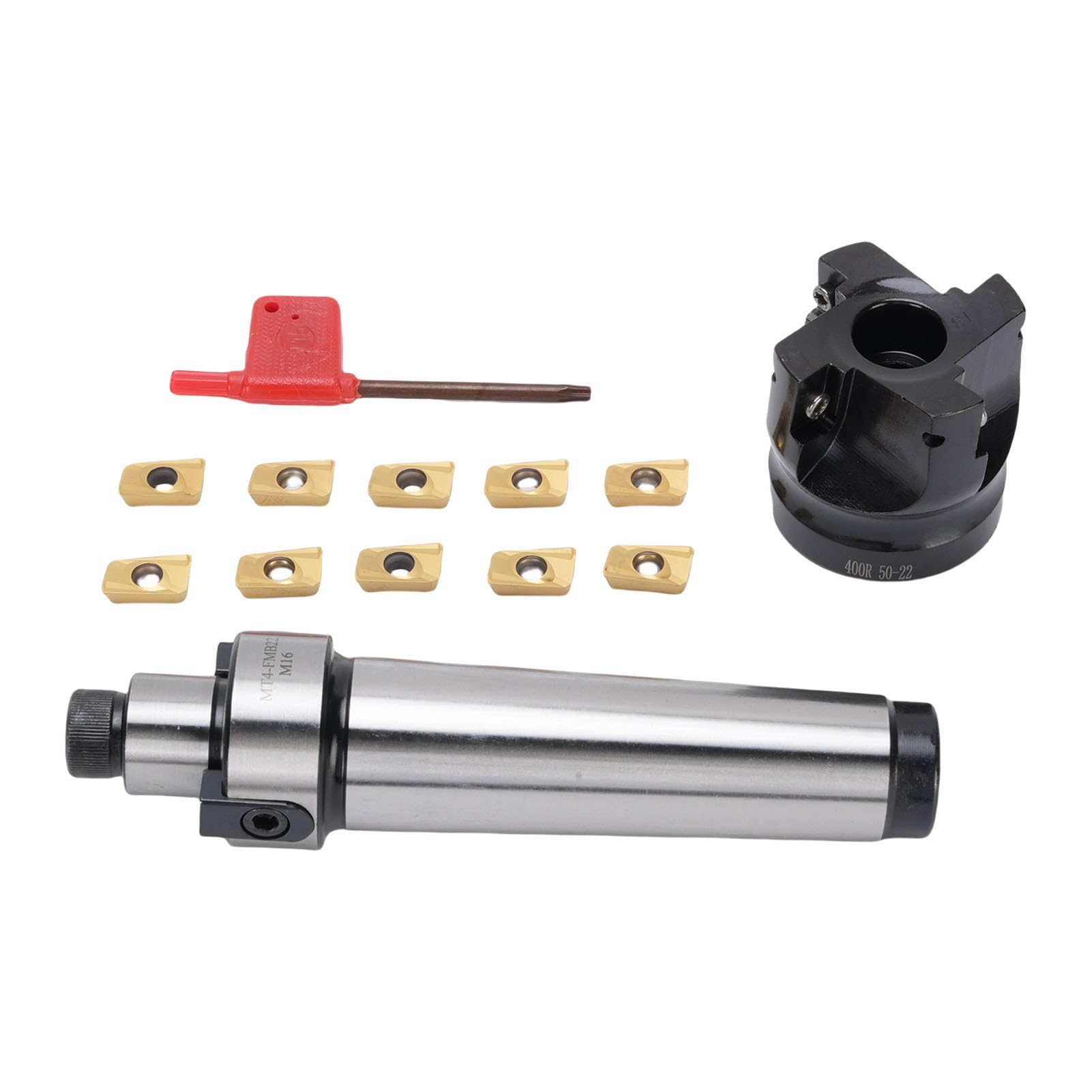 Stirnfräser-Set MT4-FMB22 Halter 400R-50-22 4-schneidiger Stirnfräser mit 10 APMT1604-Einsätzen
