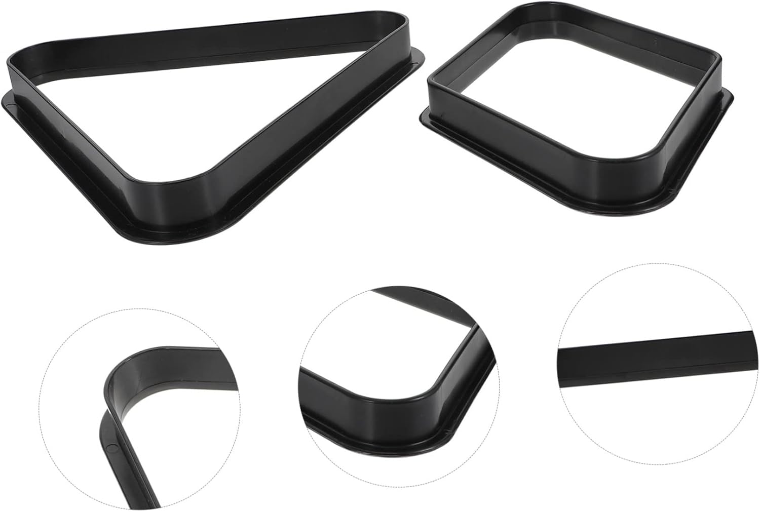 3sets 2pcs Pool Triangle Rack Durable Plastic Billiards Ball Holder for Standard Balls Easy to Use Organizer for Pool Tables Design 2pcs*3