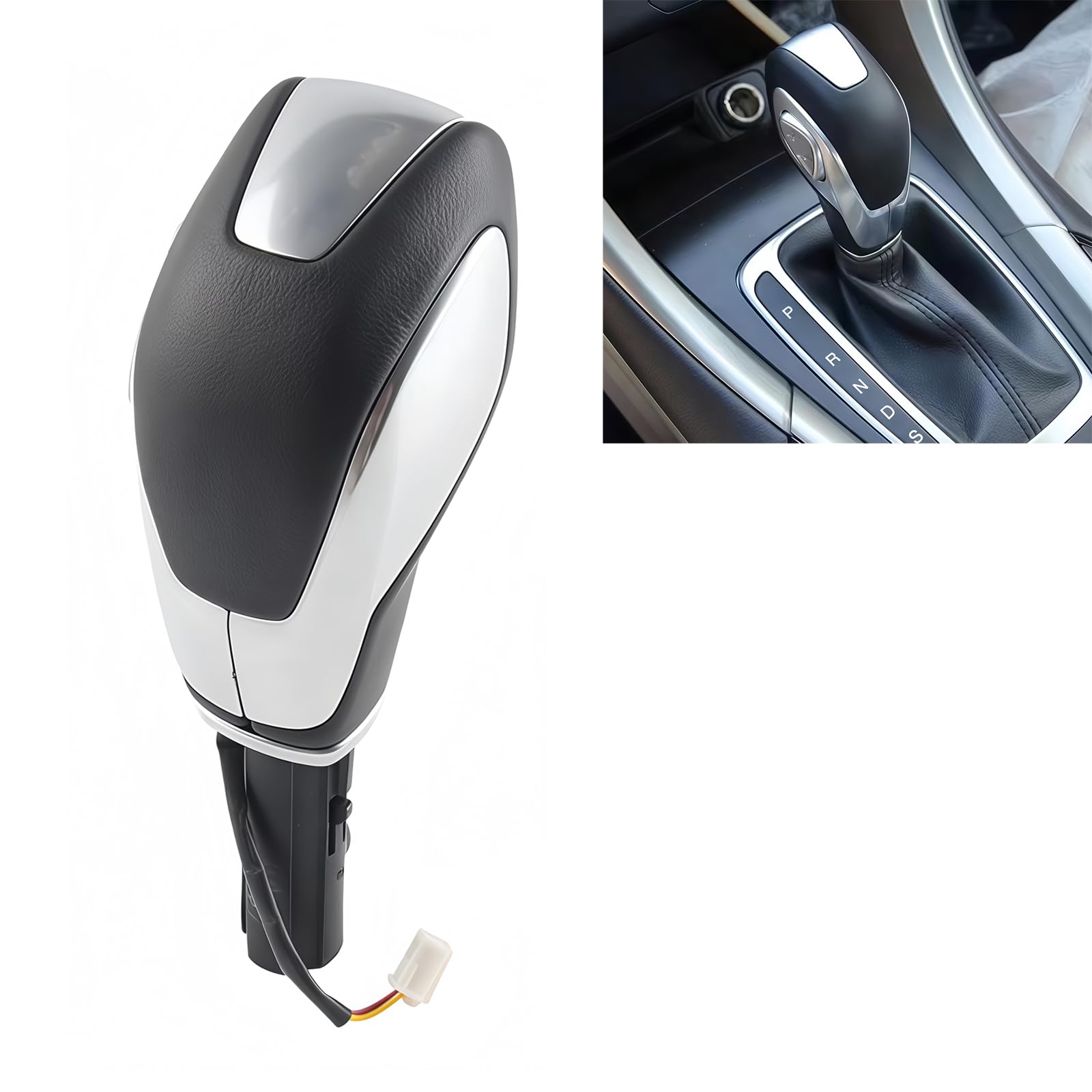 Ofixem Black Gear Shift Knob W/Button For Ford Mondeo Fusion 1.5 2013-2017